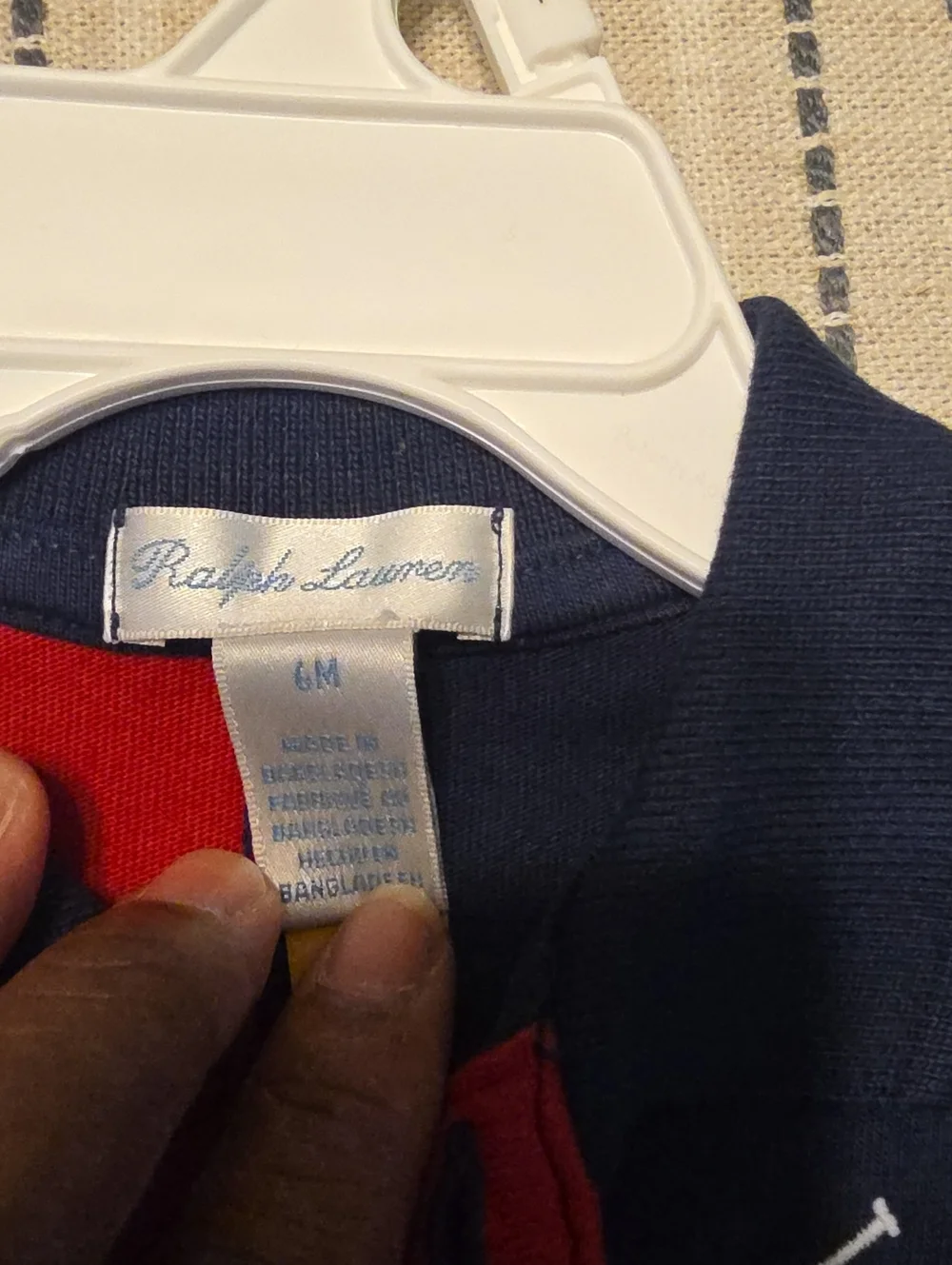 Ralph Lauren Colorblock Polo Romper in Red, Navy & White